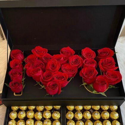 Fresh Roses & Chocolate Gift Box